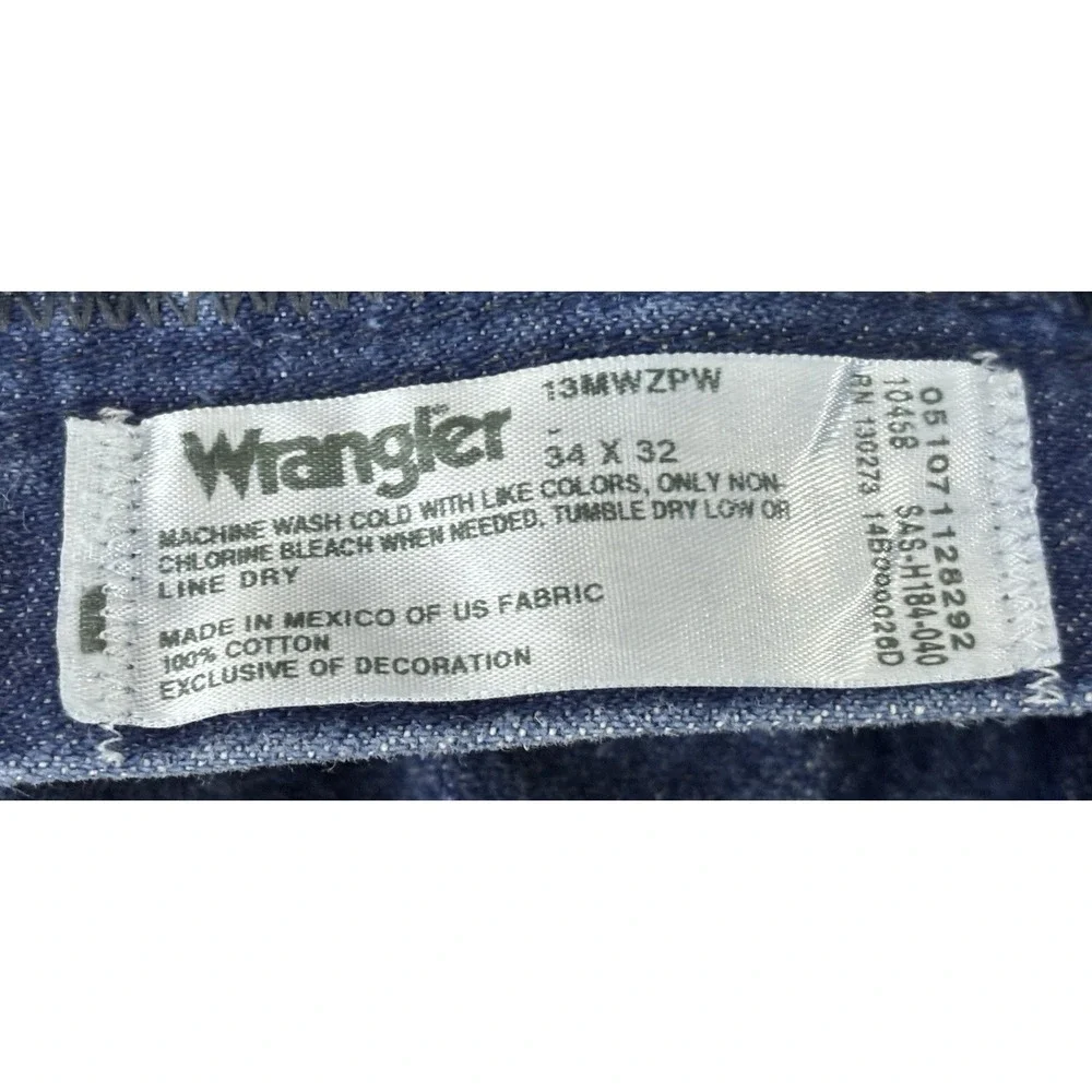 Vintage Wrangler 13MWZPW Mens Jeans 34x32 Blue Denim‎ Western Cowboy